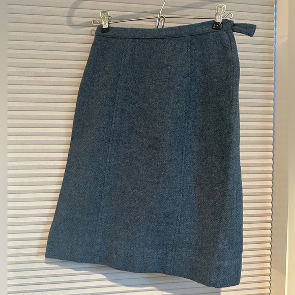 Blue wool tweed skirt vintage - Picture 2 of 4